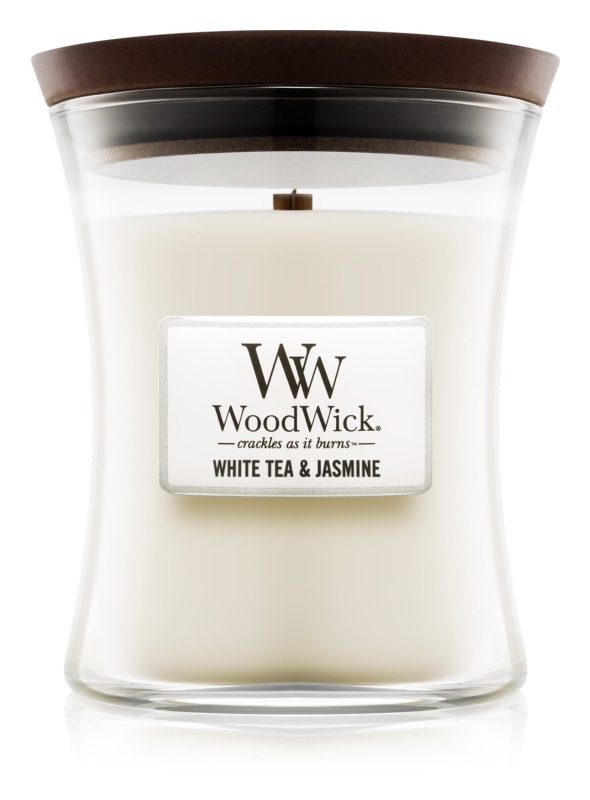 Bougie medium Woodwick Thé blanc et Jasmin, Woodwick, , par Esprit Maison