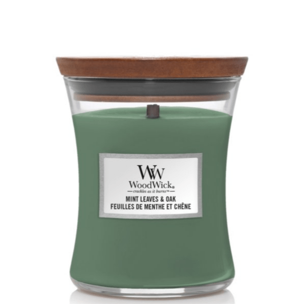 Bougie medium Woodwick Feuille de menthe et Chêne, WoodWick, , par Esprit Maison