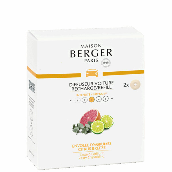 2 recharges pour diffuseur voiture Berger "Envolées d'Agrumes", Berger Paris, , par Esprit Maison