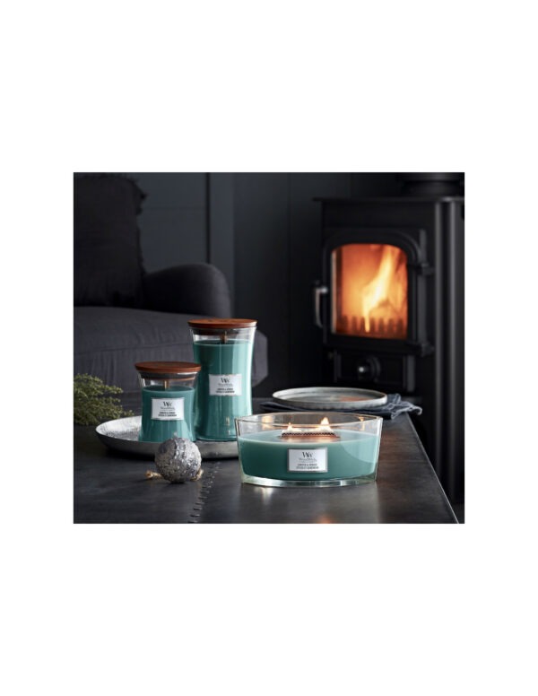Bougie medium Woodwick epicea et genevrier – Image 2
