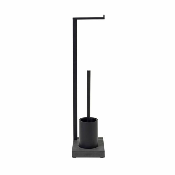 Dérouleur papier toilette + brosse noir Menoto Blomus – Image 2