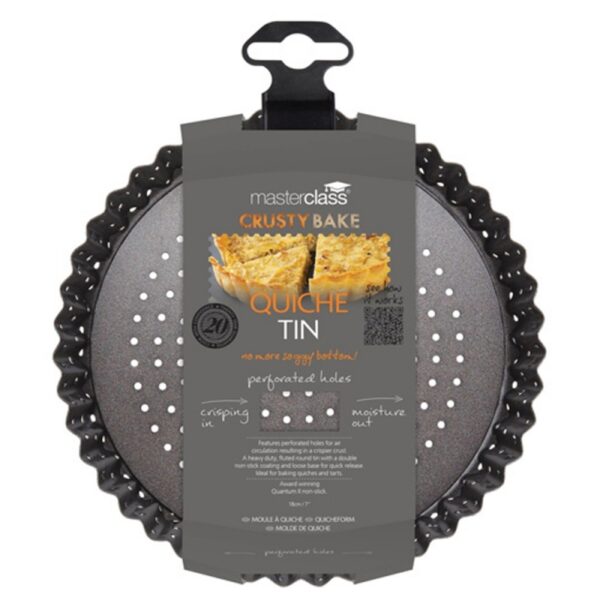 Moule à tarte 25cm canelé perforé à fond amovible Custy Bake – Image 2