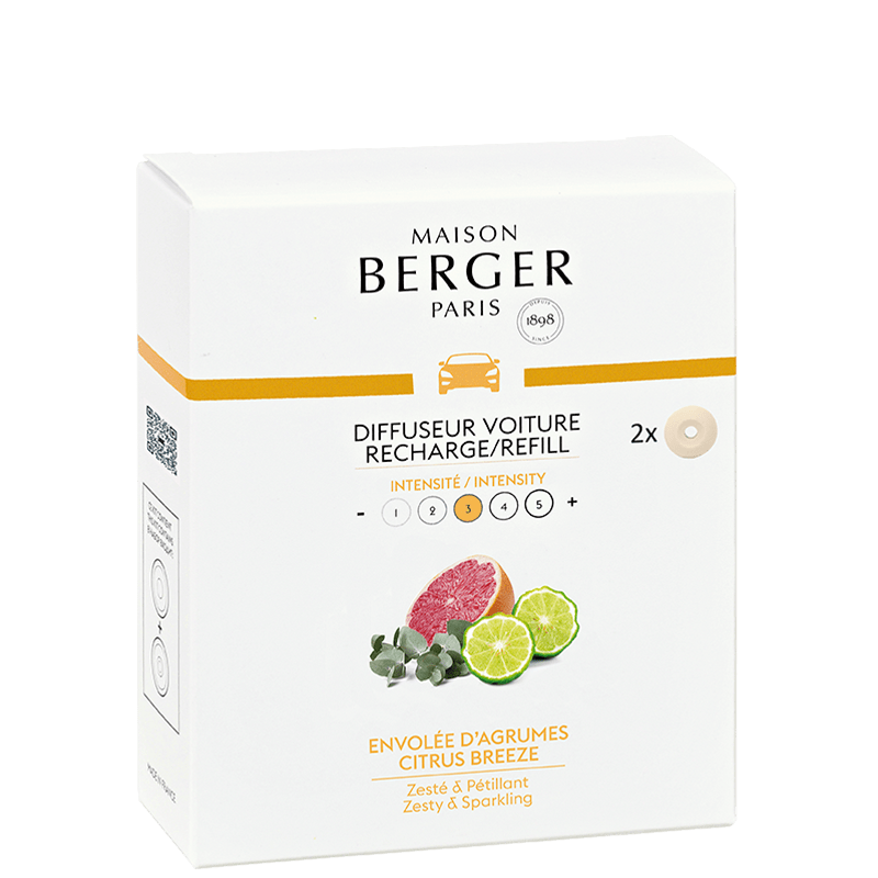 2 recharges pour diffuseur voiture Berger "Envolées d'Agrumes", Berger Paris, , par Esprit Maison