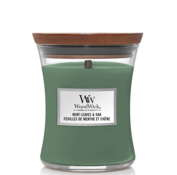 Bougie medium Woodwick Feuille de menthe et Chêne, WoodWick, , par Esprit Maison